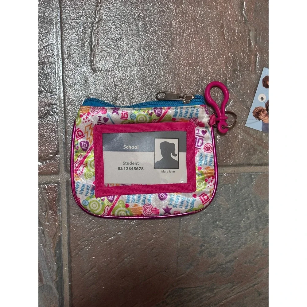 One Direction 1D Coin Purse ID Holder Keychain Wallet Pink S13OD14192-WM NWT